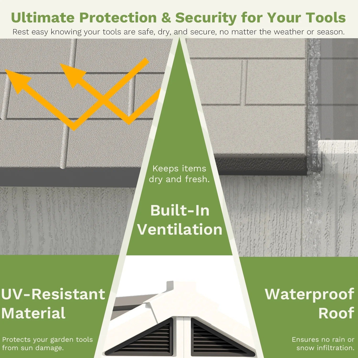 10x12ft Resin Storage Shed with Skylight & Lockable Door & Windows