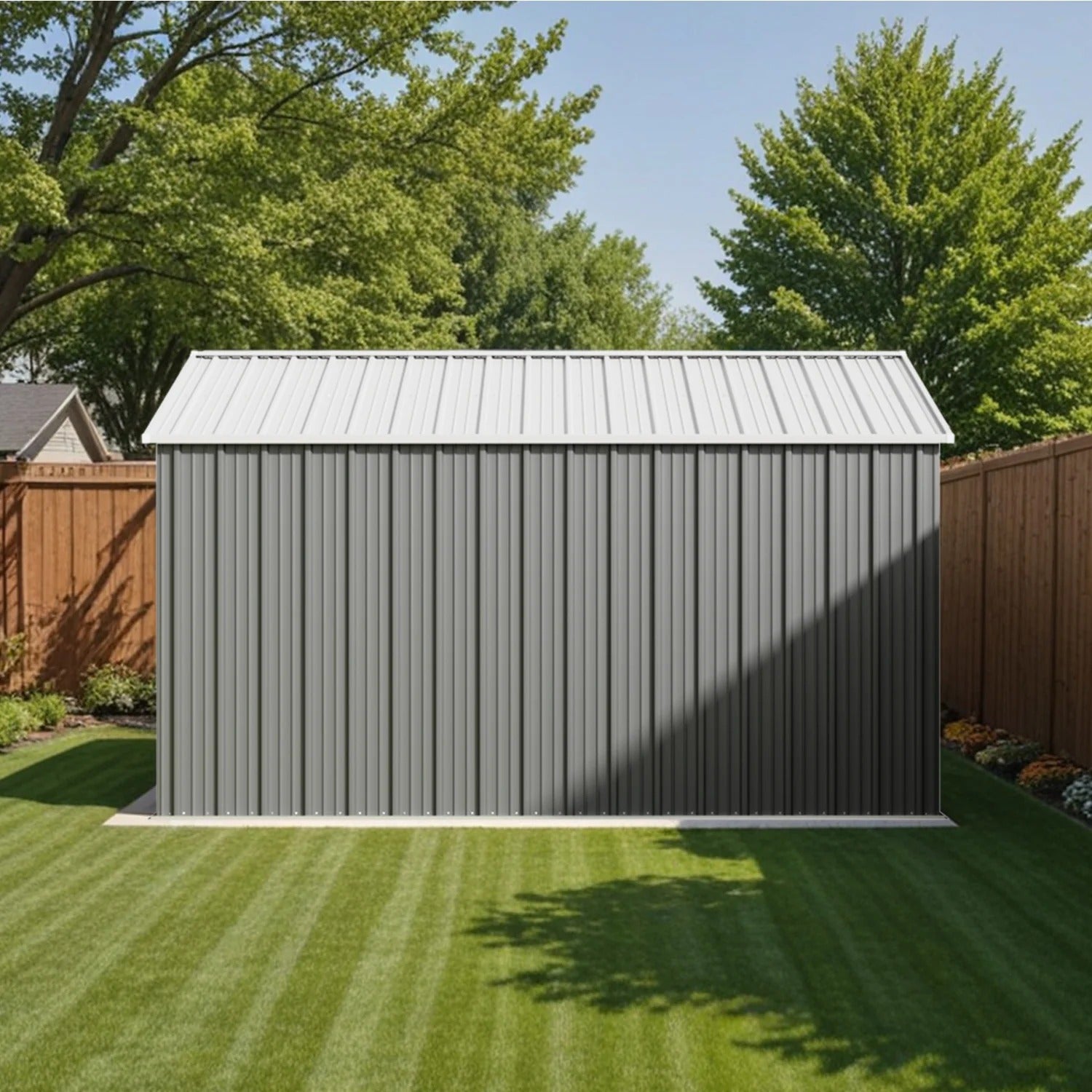 Patiowell 12x12 Large Metal Shed with Weather Resistance, Gray