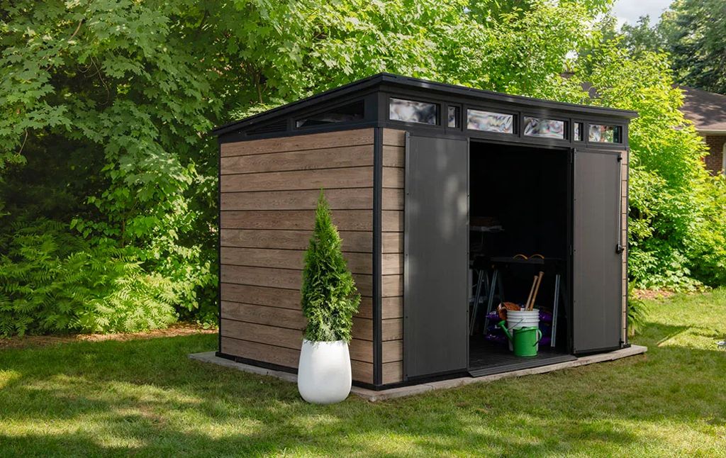 Keter Signature 11x7 Storage Shed - Ashwood Brown