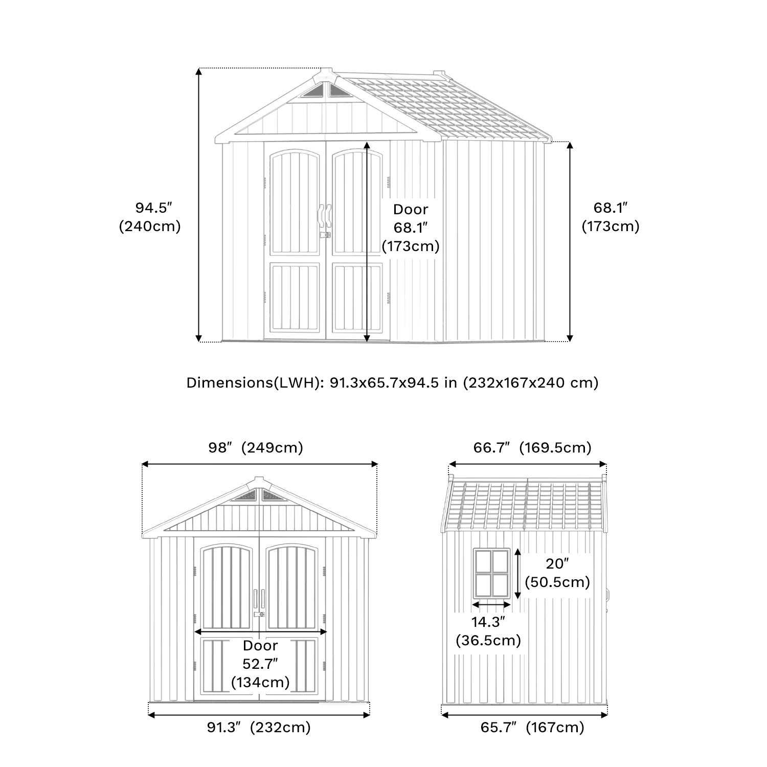 Kick-it 8x6 Plastic Storage Shed with Floor and Light, Brown