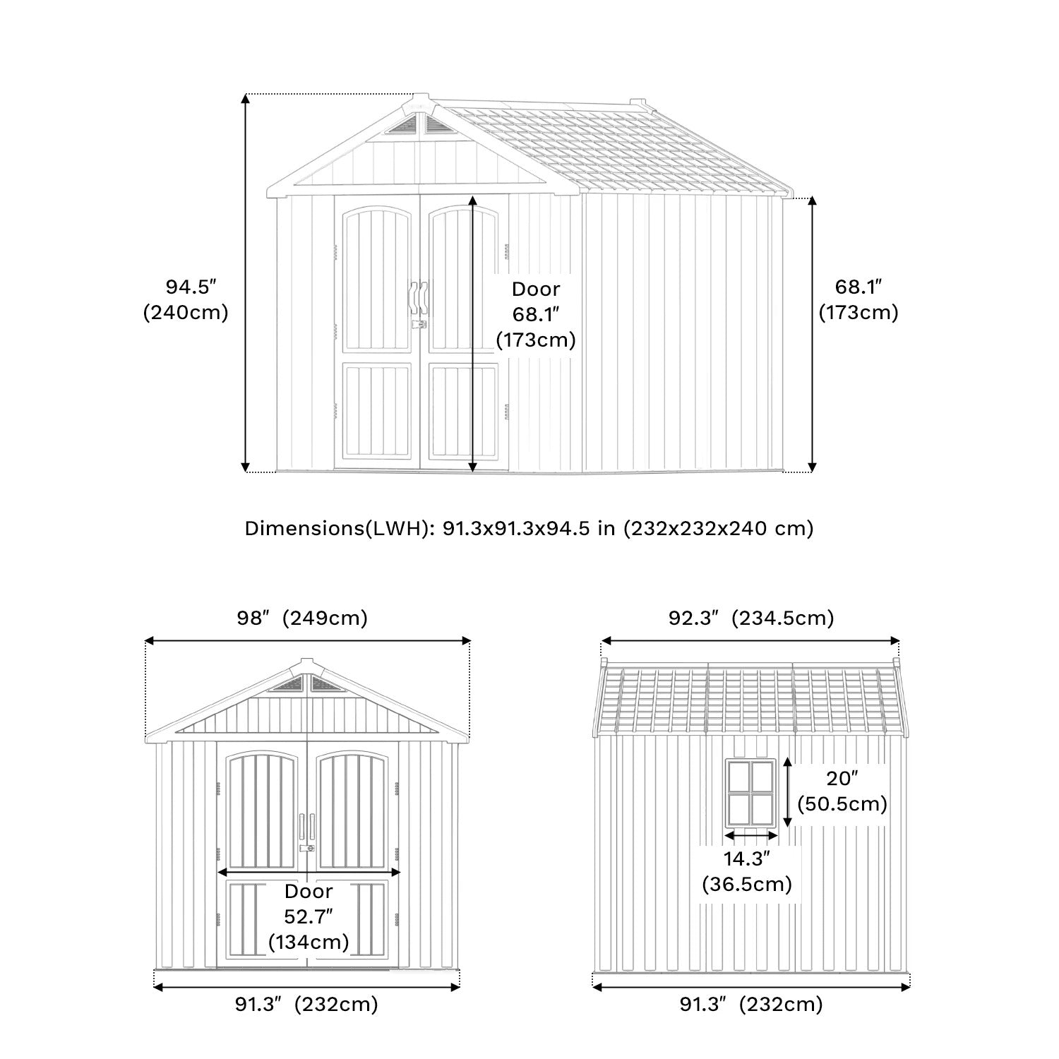 Kick-it 8x8 Plastic Storage Shed with Floor and Lights, Brown