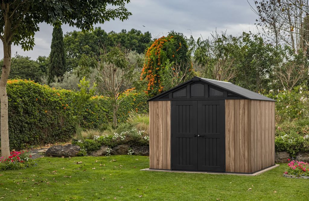 Keter Stronghold 10x8 Storage Shed - Oak Brown
