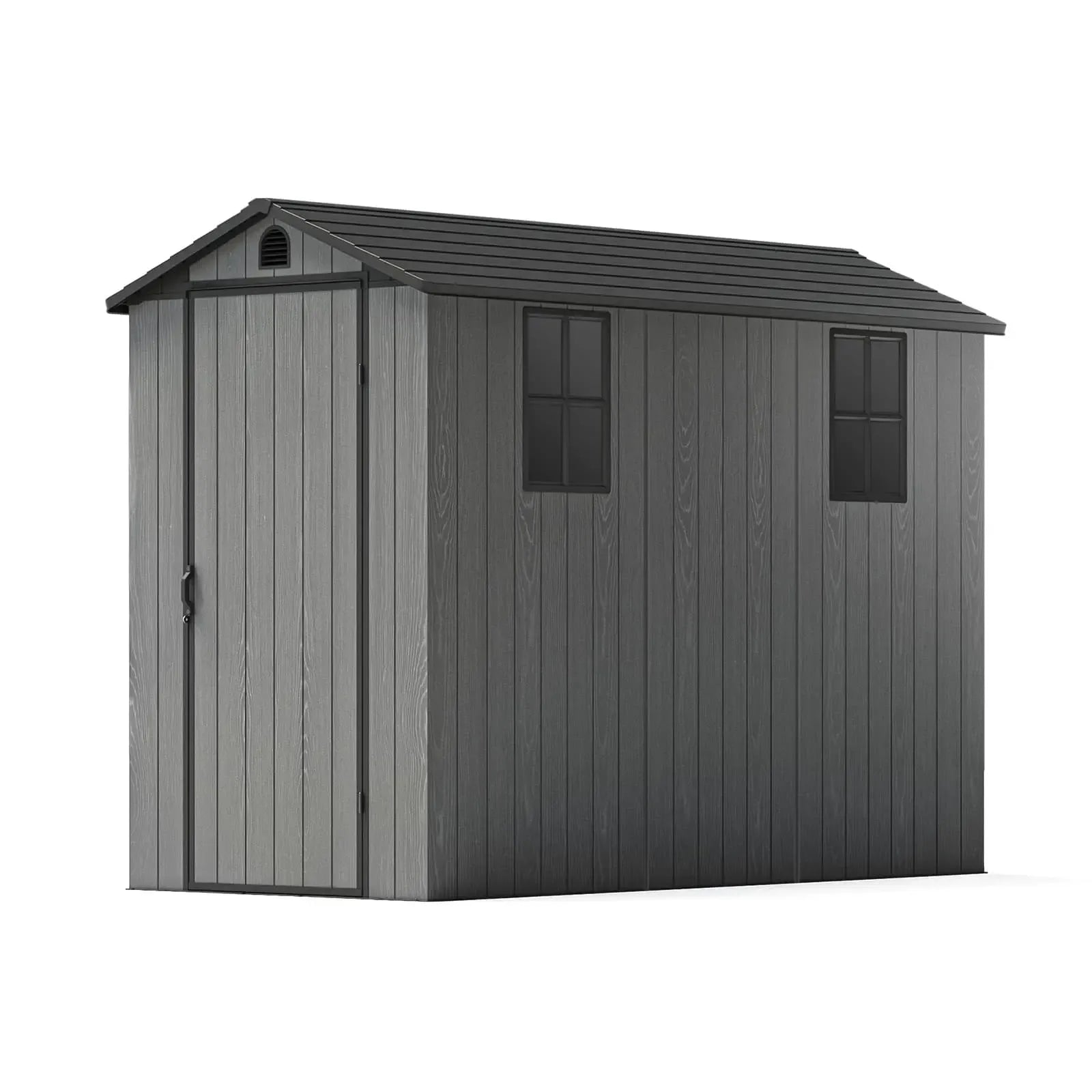 Patiowell 4x8 Plastic Storage Shed, Dark Gray