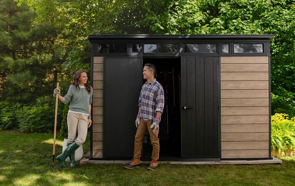 Keter Signature 11x7 Storage Shed - Ashwood Brown