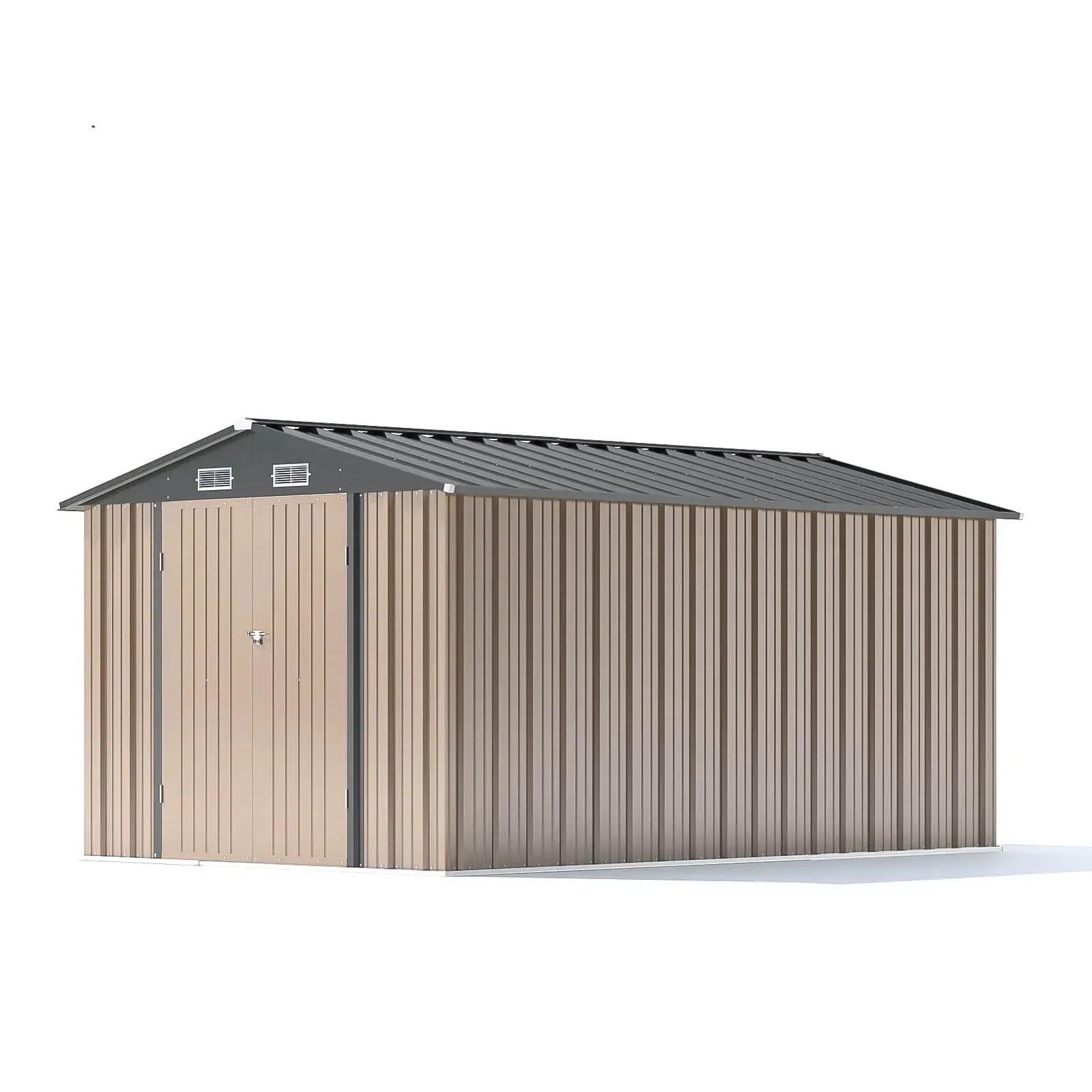 Patiowell 8x12 Metal Storage Shed, Brown