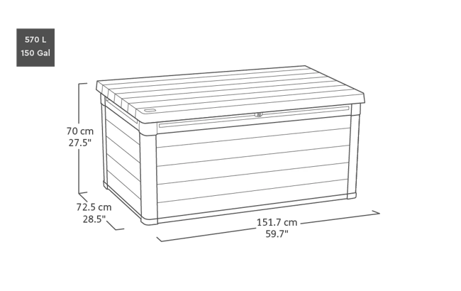 Keter Signature 150 Gallon Deck Box - Ashwood Brown
